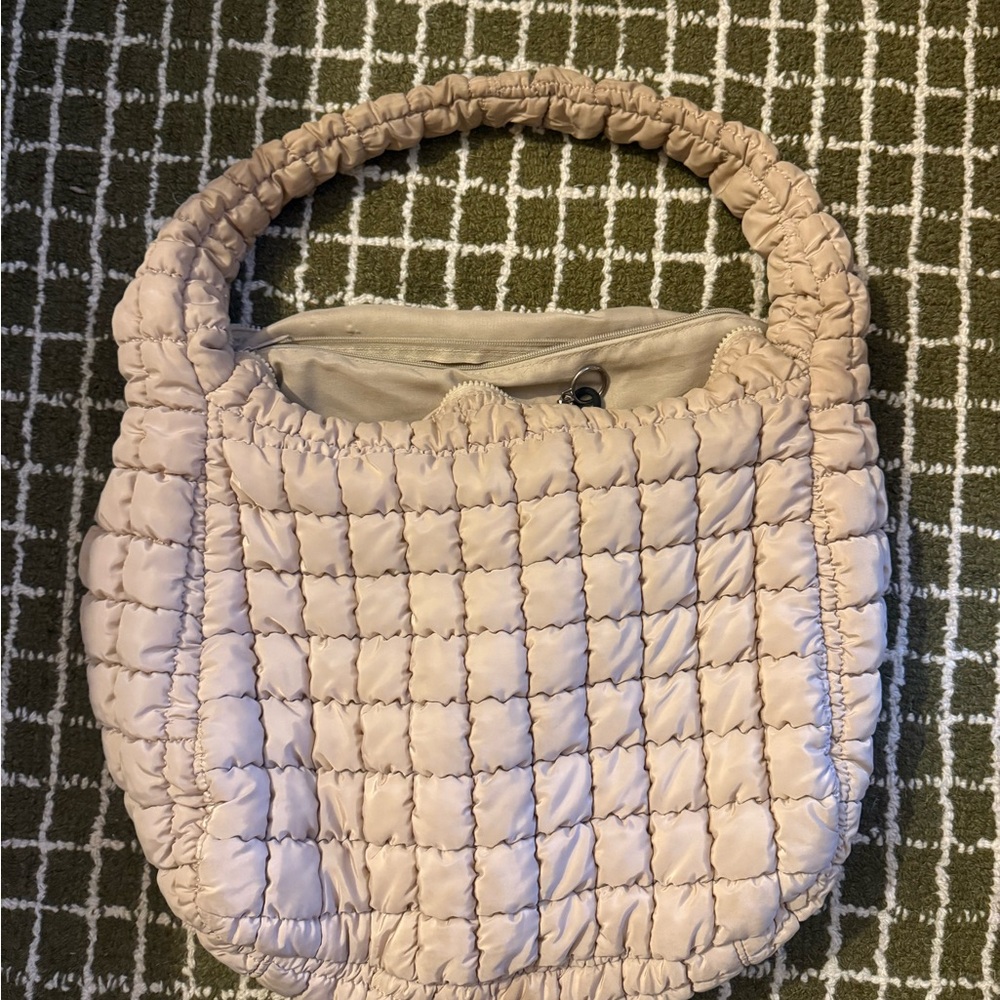 Free People Quilted Tan Shoulder Bag